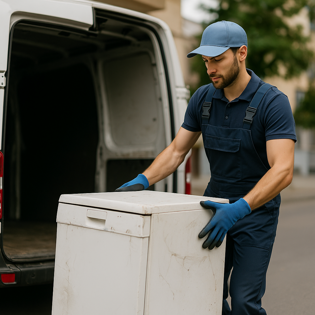 Technicien Planet Moove récupérant un appareil en panne à Toulouse
